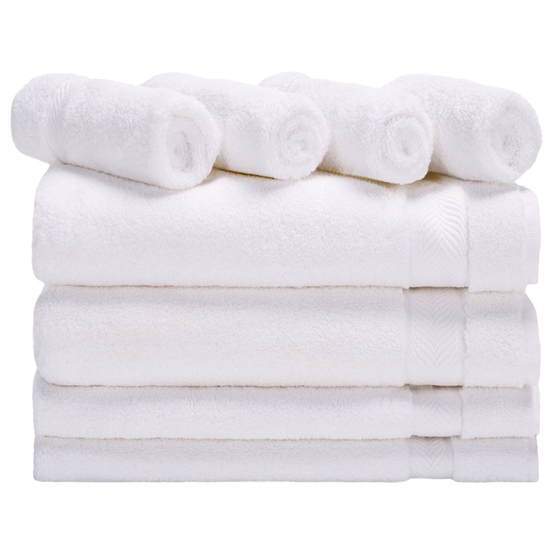 Safavieh Signature 8 Pc Cotton Towel Bundle in White