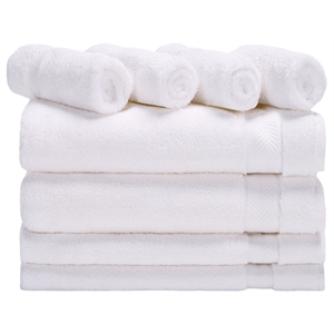 Safavieh Signature 8 Pc Cotton Towel Bundle in White