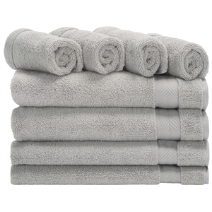 Safavieh Signature 8 Pc Cotton Towel Bundle in Gray