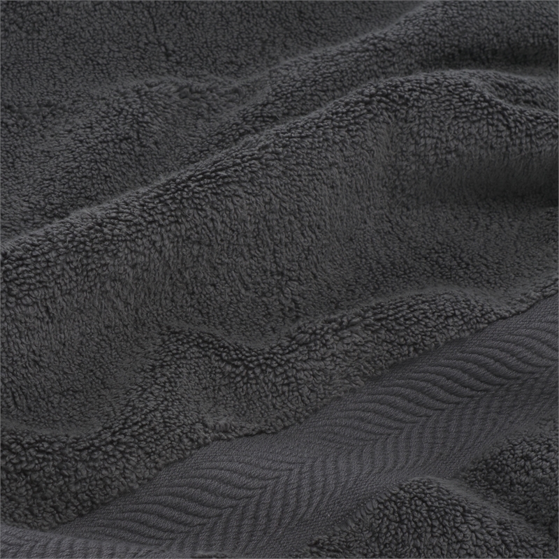 Safavieh Signature 8 Pc Cotton Towel Bundle in Dark Gray