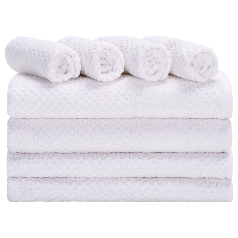 Safavieh Chelsea 8 Pc Cotton Towel Bundle in White