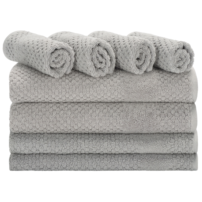 Safavieh Chelsea 8 Pc Cotton Towel Bundle in Gray