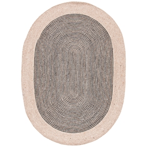 Safavieh Braided 3'-0&quot x 5'-0&quot Wool Hand Woven Rug in Beige / Black