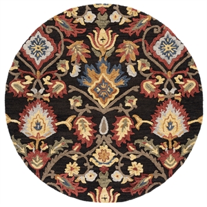 Safavieh Blossom 5'-0&quot x 8'-0&quot Wool Hand Tufted Rug in Charcoal / Multi-Color