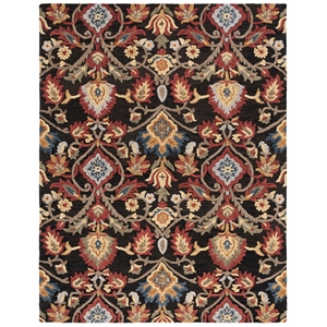 Safavieh Blossom 6'-0&quot x 8'-0&quot Wool Hand Tufted Rug in Charcoal / Multi-Color