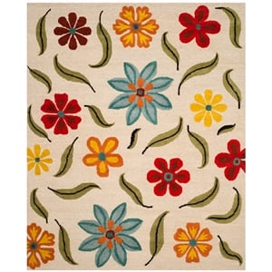 Safavieh Blossom 10'-0&quot x 14'-0&quot Wool Hand Hooked Rug in Beige / Multi-Color