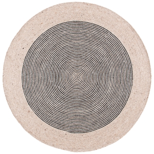 Safavieh Braided 6'-0&quot x 6'-0&quot Wool Hand Woven Rug in Beige / Black