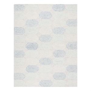 Safavieh Abstract 9'-0&quot x 12'-0&quot Wool Hand Tufted Rug in Ivory / Blue