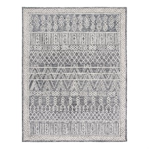 Safavieh Abstract 9'-0&quot x 12'-0&quot Wool Hand Tufted Rug in Ivory / Black
