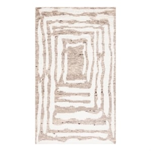 Safavieh Casablanca 4'-0&quot x 6'-0&quot Wool Hand Knotted Rug in Ivory / Light Brown