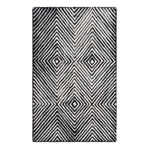 Safavieh Ebony 4'-0&quot x 6'-0&quot Wool and Cotton Hand Tufted Rug in Black / Ivory