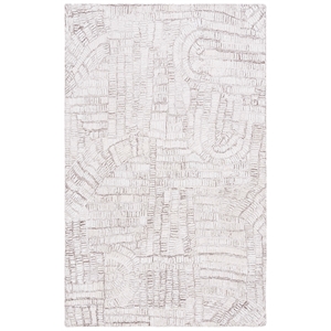 Safavieh Glamour 6'-0&quot x 9'-0&quot Wool Hand Tufted Rug in Brown / Ivory