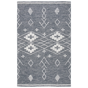 Safavieh Kilim 4'-0&quot x 6'-0&quot Cotton Hand Woven Rug in Charcoal / Ivory