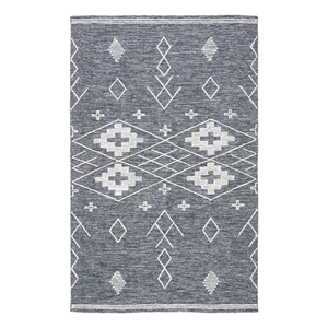 Safavieh Kilim 5'-0&quot x 8'-0&quot Cotton Hand Woven Rug in Charcoal / Ivory