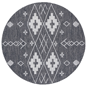 Safavieh Kilim 6'-0&quot x 6'-0&quot Cotton Hand Woven Rug in Charcoal / Ivory