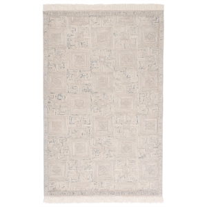 Safavieh Ikat 3'-0&quot x 5'-0&quot Wool Hand Tufted Rug in Ivory / Gray