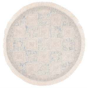 Safavieh Ikat 6'-0&quot x 6'-0&quot Wool Hand Tufted Rug in Ivory / Gray