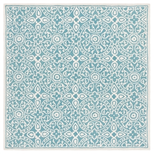 Safavieh Metro 6'-0&quot x 6'-0&quot Wool Hand Tufted Rug in Teal / Ivory