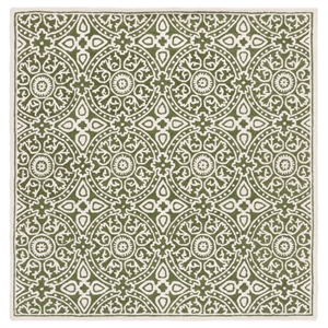Safavieh Metro 6'-0&quot x 6'-0&quot Wool Hand Tufted Rug in Green / Ivory