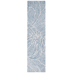 Safavieh Metro 2'-3&quot x 9'-0&quot Wool and Cotton Hand Tufted Rug in Blue / Ivory