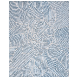 Safavieh Metro 8'-0&quot x 10'-0&quot Wool and Cotton Hand Tufted Rug in Blue / Ivory