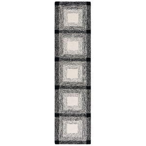 Safavieh Metro 2'-3&quot x 9'-0&quot Wool Hand Tufted Rug in Charcoal / Ivory