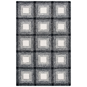 Safavieh Metro 3'-0&quot x 5'-0&quot Wool Hand Tufted Rug in Charcoal / Ivory