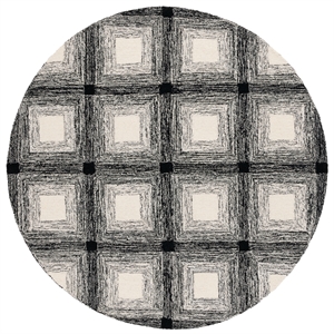 Safavieh Metro 6'-0&quot x 6'-0&quot Wool Hand Tufted Rug in Charcoal / Ivory