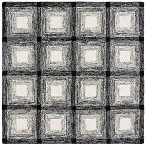 Safavieh Metro 6'-0&quot x 6'-0&quot Wool Hand Tufted Rug in Charcoal / Ivory