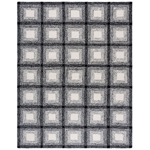 Safavieh Metro 8'-0&quot x 10'-0&quot Wool Hand Tufted Rug in Charcoal / Ivory