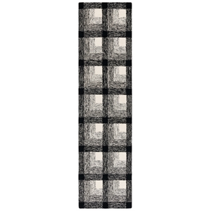 Safavieh Metro 2'-3&quot x 9'-0&quot Wool Hand Tufted Rug in Charcoal / Ivory
