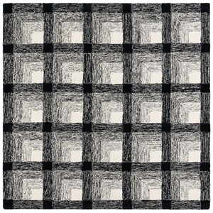 Safavieh Metro 6'-0&quot x 6'-0&quot Wool Hand Tufted Rug in Charcoal / Ivory