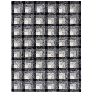 Safavieh Metro 8'-0&quot x 10'-0&quot Wool Hand Tufted Rug in Charcoal / Ivory