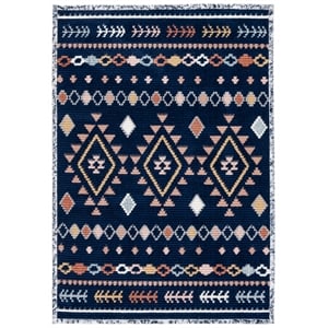 Safavieh Marrakesh 5'-3&quot x 7'-6&quot Polyester Power Loomed Rug in Navy /Multi-Color