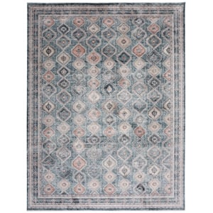 Safavieh Signature 8'-0&quot x 10'-0&quot Polyester Power Loomed Rug in Blue / Ivory