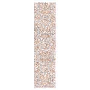 Safavieh Trace 2'-3&quot x 9'-0&quot Wool and Cotton Hand Tufted Rug in Gold / Ivory