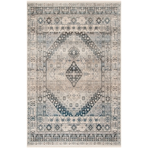 Safavieh Vintage 9'-0&quot x 11'-7&quot Polyester Power Loomed Rug in Gray /Blue