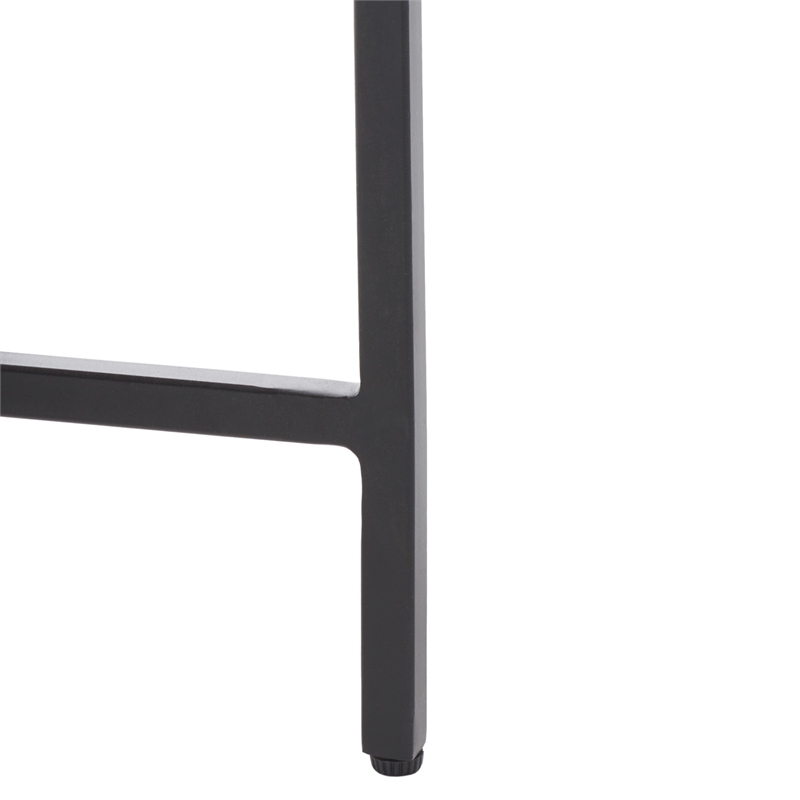 Safavieh Azula Iron and Stone Top Accent Table in Rust / Black