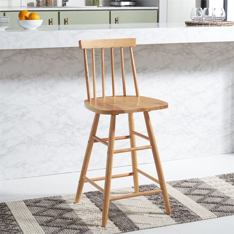 Safavieh May Wood Counter Stool in Natural
