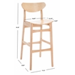 Safavieh Thaxton Wood Bar Stool  in Natural