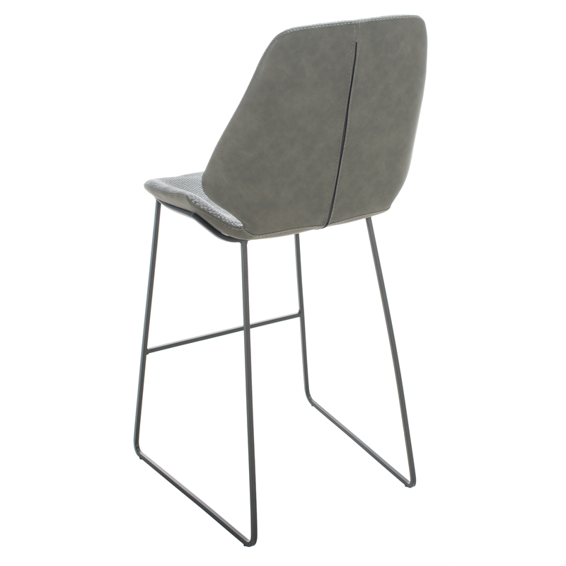 Safavieh Masami Wood and Metal Counter Stool in Gray / Black