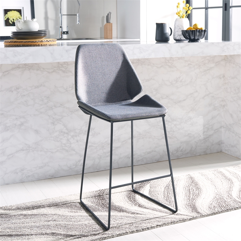 Safavieh Masami Wood and Metal Counter Stool in Gray / Black