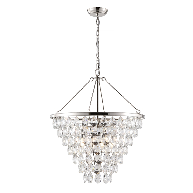 Safavieh Nydia Iron Teardrop Chandelier  in Nickel