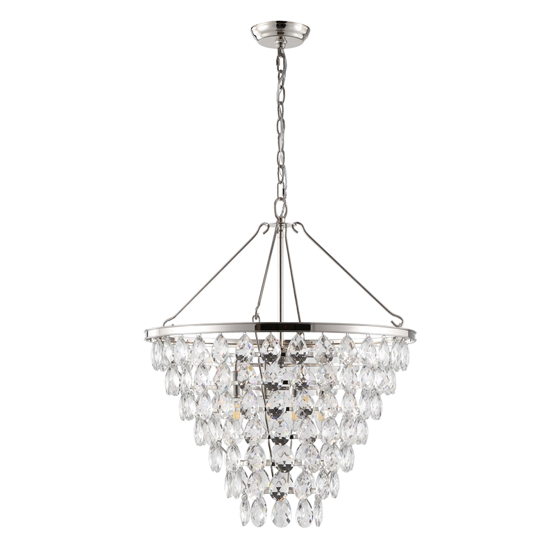 Safavieh Nydia Iron Teardrop Chandelier  in Nickel