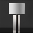 Safavieh Rollins Square Iron Table Lamp in Nickel / White