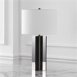 Safavieh Rollins Square Iron Table Lamp in Nickel / White