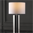 Safavieh Rollins Square Iron Table Lamp in Nickel / White