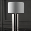 Safavieh Rollins Square Iron Table Lamp in Nickel / White