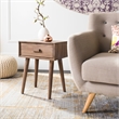 Safavieh Lyle Pine Wood One Drawer Side Table in Light Brown