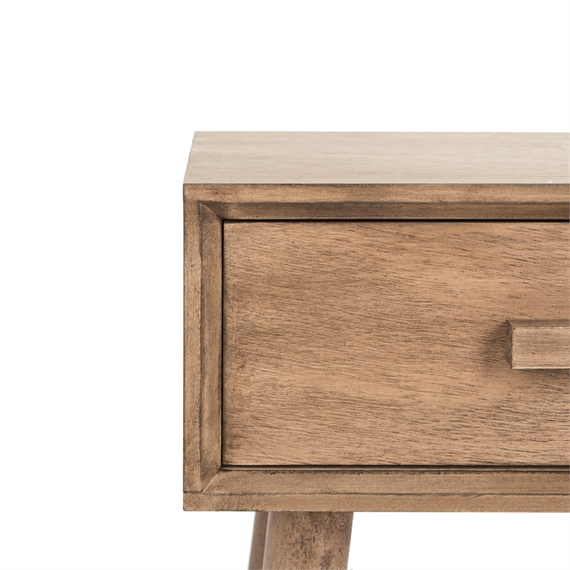 Safavieh Lyle Pine Wood One Drawer Side Table in Light Brown